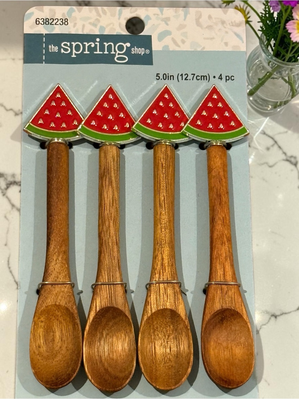 Watermelon Mini Wooden Spoons Set of 4 NWT